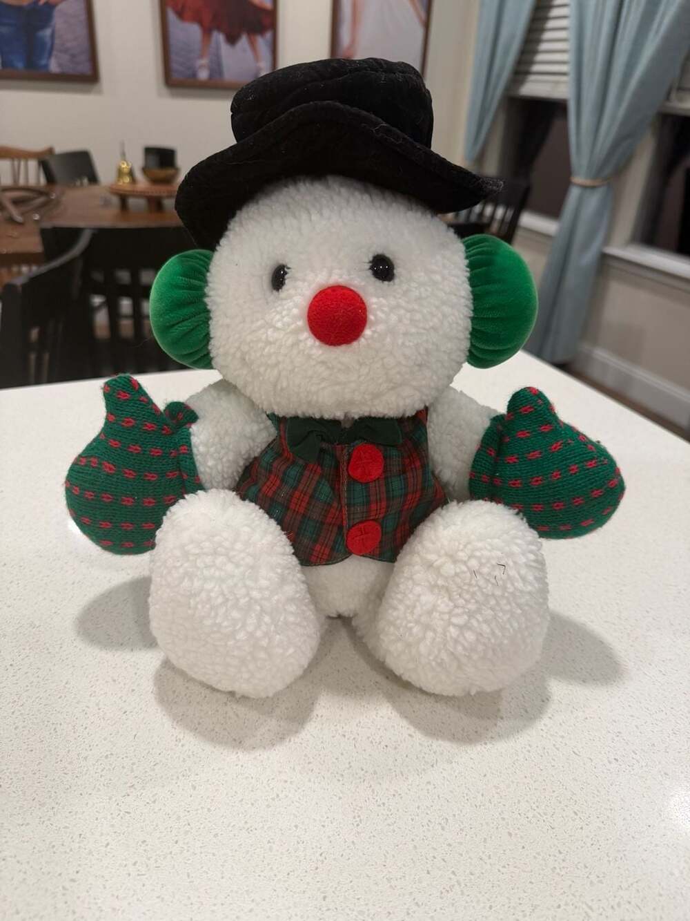 Vintage Great American Fun Musical Snowman Plush 15β Christmas Holiday Decor